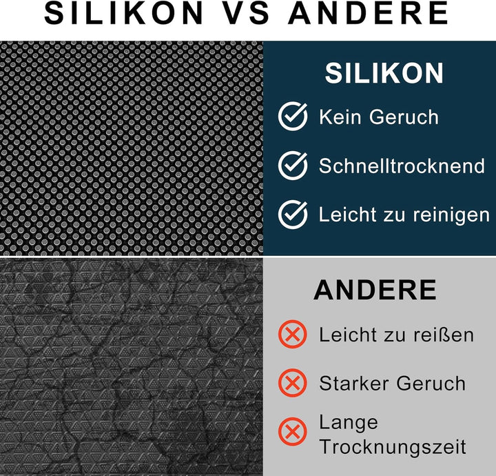 Fowooyeen Fussmatte, Silikon Schmutzfangmatte Aussen und Innen, rutschfeste Türmatte mit Noppen, Was