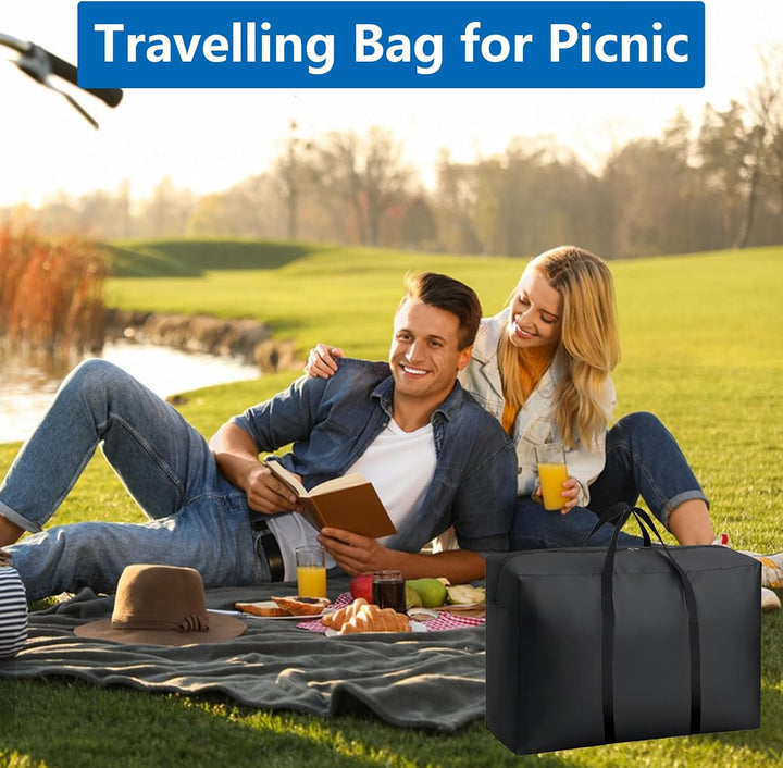 WOPPLXY 5 Stück Aufbewahrungstasche Gross, 100L Umzugstaschen mit Reissverschlüssen Handgriff, Wasse