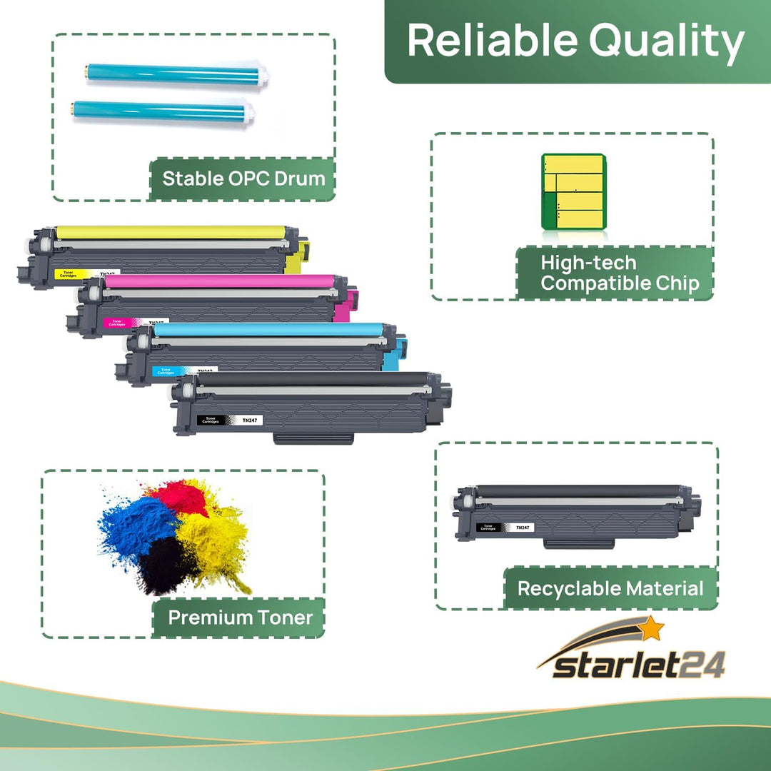 Starlet24 5X TN247CMYK TN243 Toner Kompatibel für Brother TN-247 TN-243 Toner für Brother MFC-L3710C