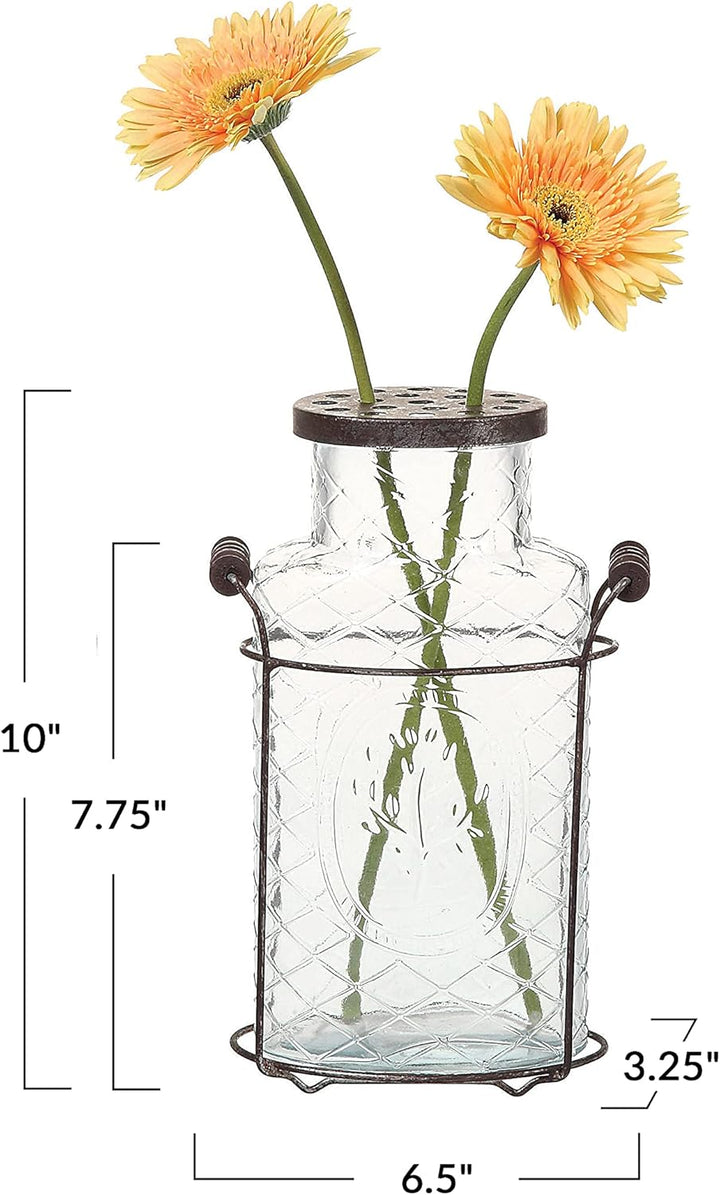 Creative beeinflusst de3875 Glas und Metall Vase, 26,7 cm, L