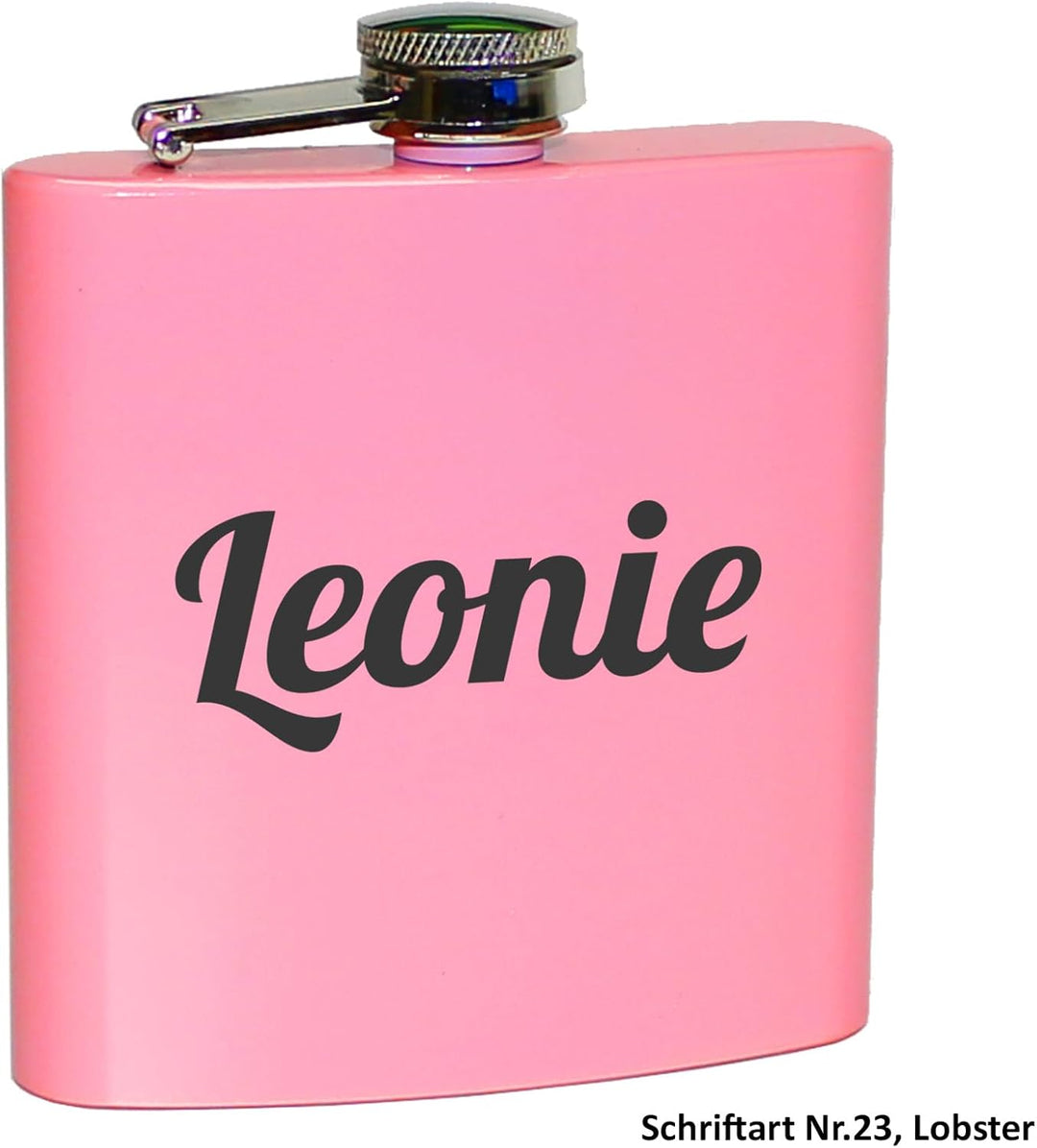 Flachmann mit Gravur. Edelstahl Flachmann personalisiert. Geschenke für Männer. Pink, Pink