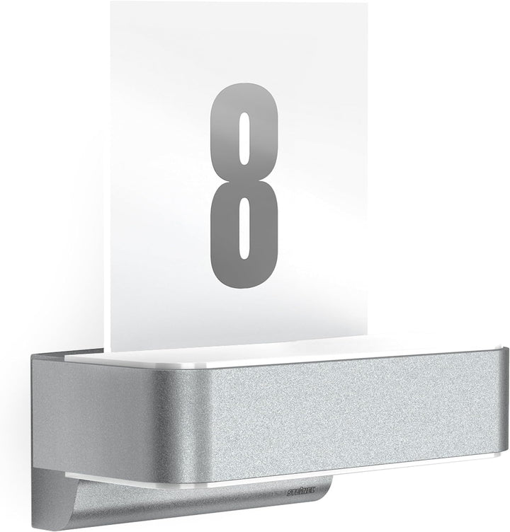 Steinel Aussenleuchte L 820 SC Silber, Hausnummer beleuchtet, smarte LED Hausnummernleuchte, Bewegun
