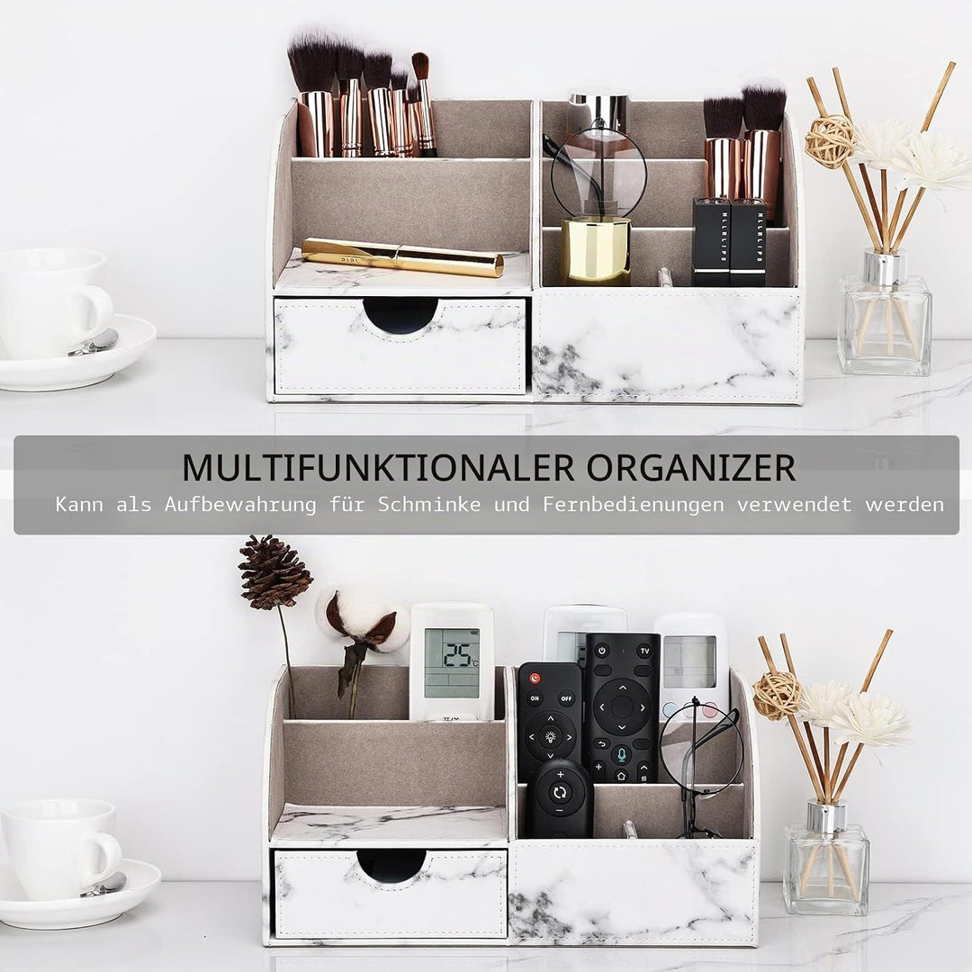 KINGFOM Büro Zubehör Schreibtisch, büroset schreibtisch set (Halb Pu-grauer Marmor), Marmor