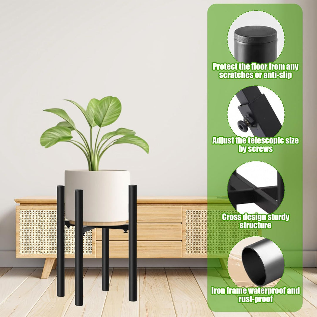 Blumenständer, Verstellbarer Pflanzenständer, Blumenhocker Metall, Pflanzenregal, Modernes Regal für