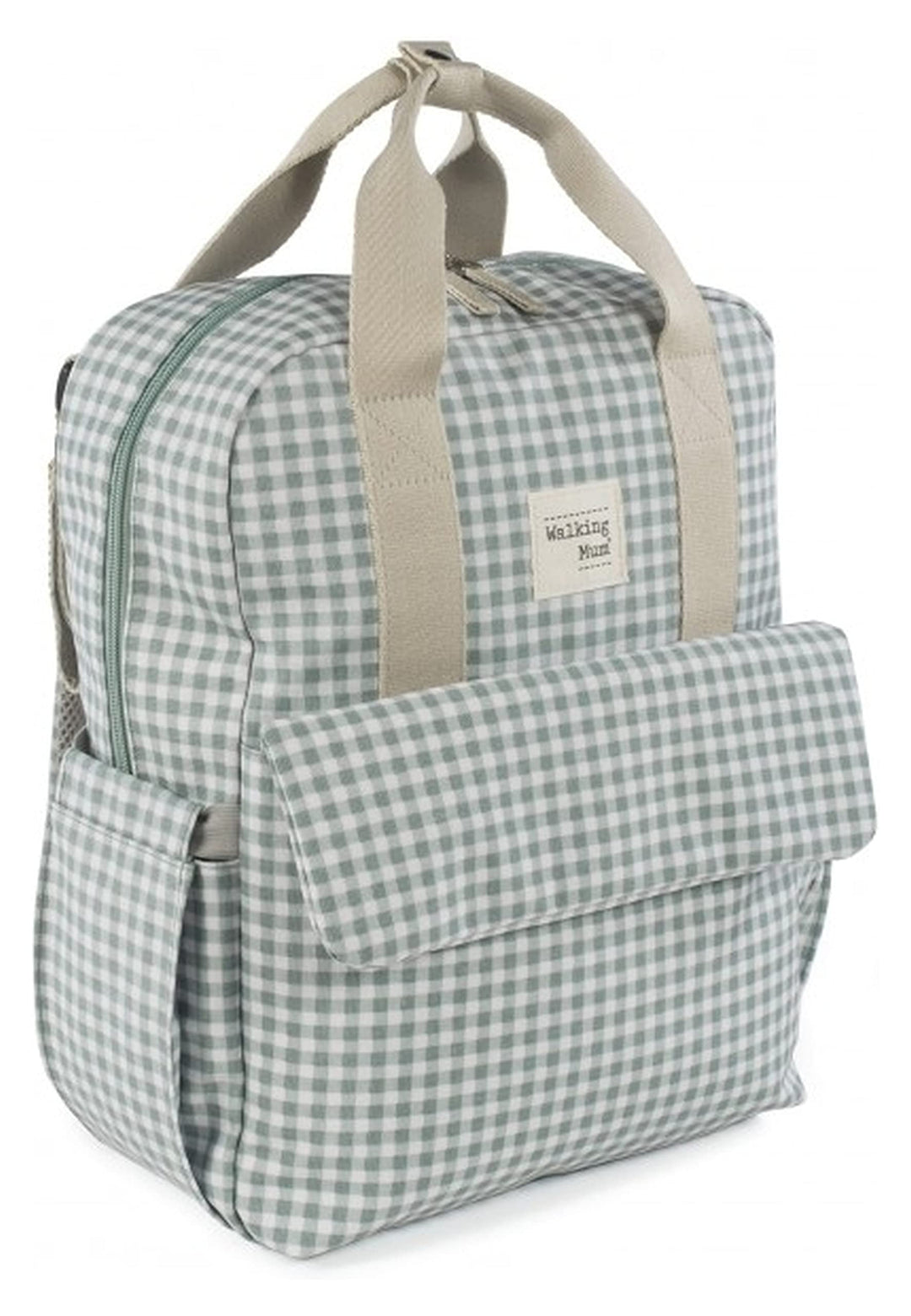 Walking Mum. I Love Vichy Wickeltasche für Kinderwagen, vielseitig einsetzbar, mit kurzen Griffen un
