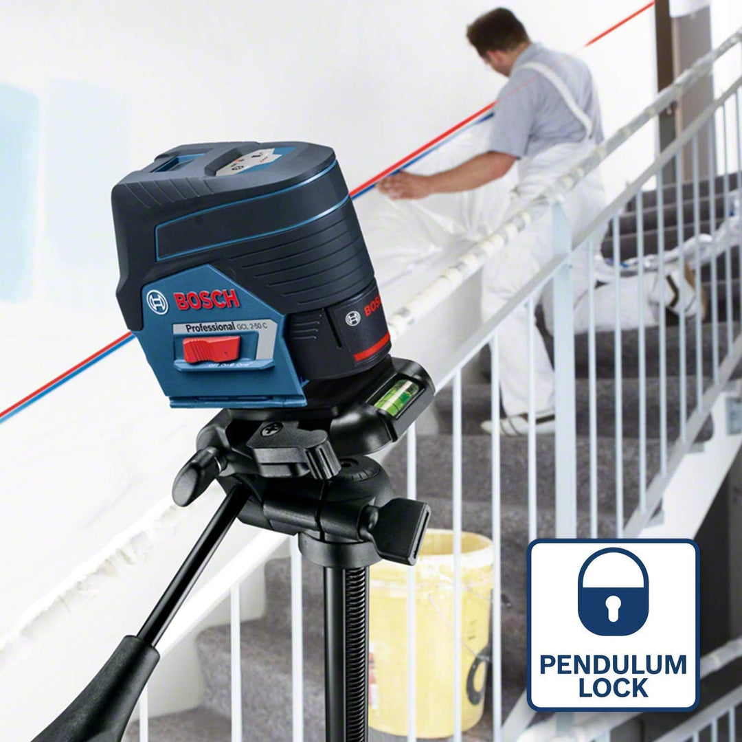 Bosch Professional 12V System Kreuzlinienlaser GCL 2-50 C (Ohne Akku und Ladegerät, roter Laser, Inn