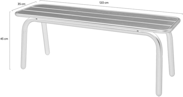 MaximaVida Gartenbank Max aus Metall 120 cm olivgrün - ohne Rückenlehne 120 x 35 x 45 cm Olivgrün, 1