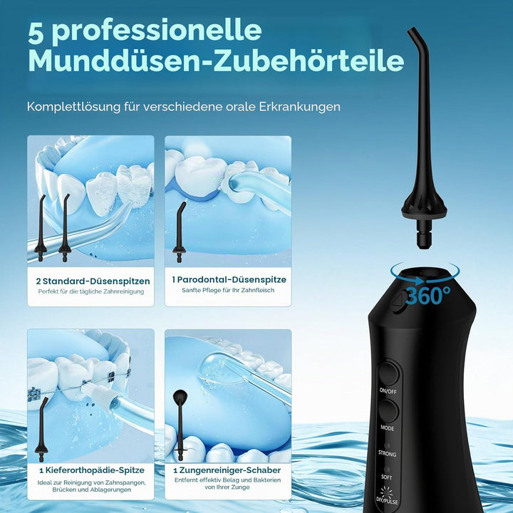 Munddusche Kabellos 4 Modi 12 Stufen Water Flosser 0.6MM Wasserstrahl Oral Elektrische Zahnseide Zah