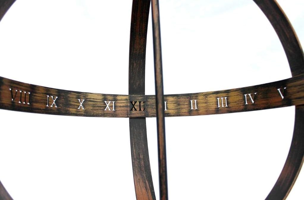 DanDiBo Sonnenuhr Garten Gross Metall Patina Schmiedeeisen Deko Wetterfest 70 cm Gartenuhr Uhr