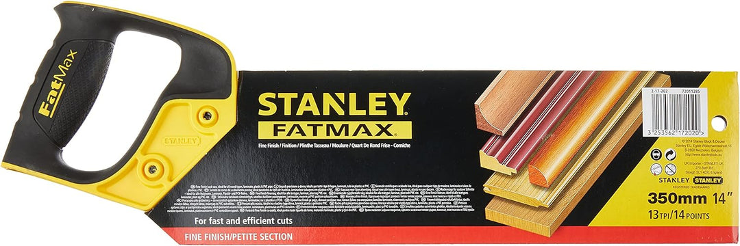 Stanley FatMax Rückensäge (350mm Länge, 13 Zähne/Inch, verstärkter Rücken, ABS-Kunststoff, ergonomis