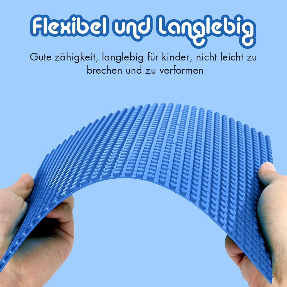 Lekebaby 6 Platten-Set Bauplatte Kompatibel mit Meisten Marken, 25 * 25cm, Blaue Grundplatte Blaue 6