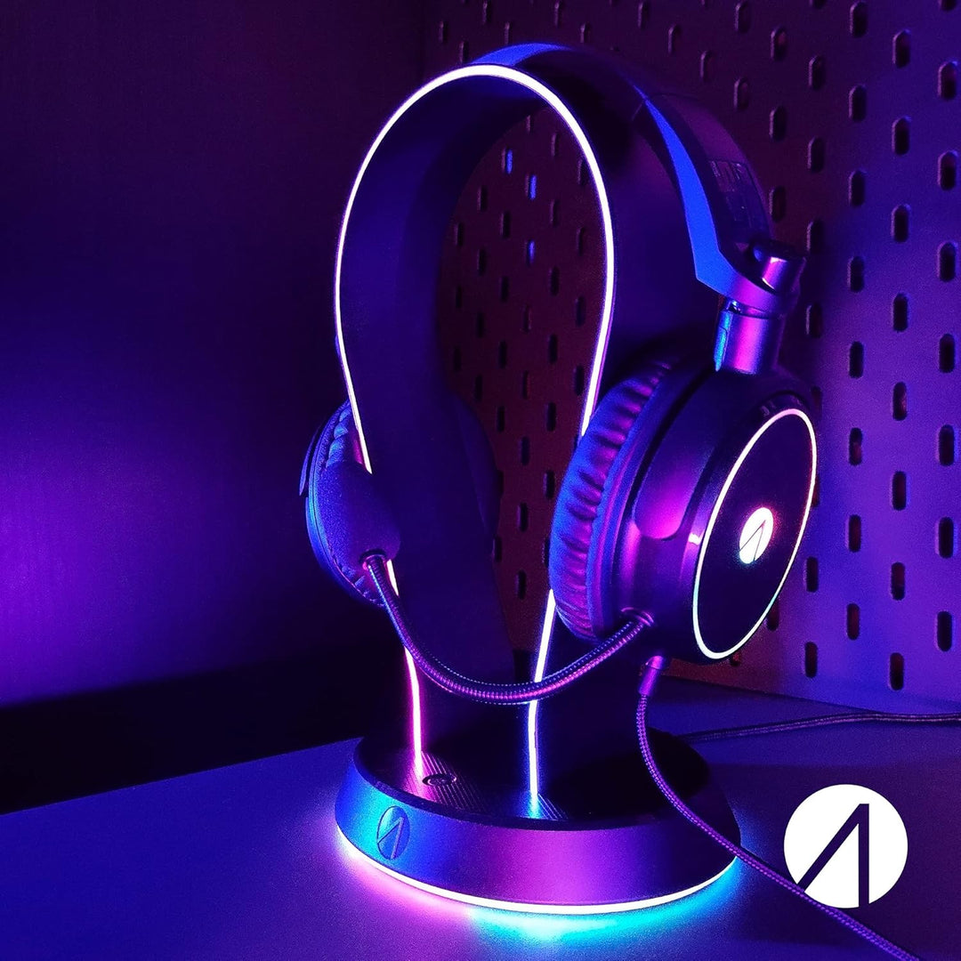 Stealth LED Light Up Gaming Headset Ständer in Schwarz für PS4, PS5, Xbox, Switch und PC - USB-betri