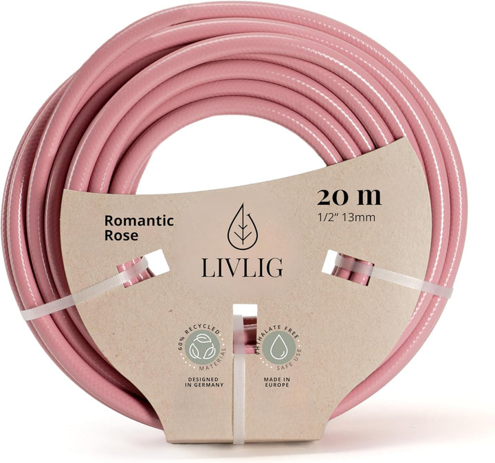 Livlig53 Gartenschlauch 1/2 Zoll, 20m: Wasserschlauch Made in Germany, Recycling-Material, formstabi