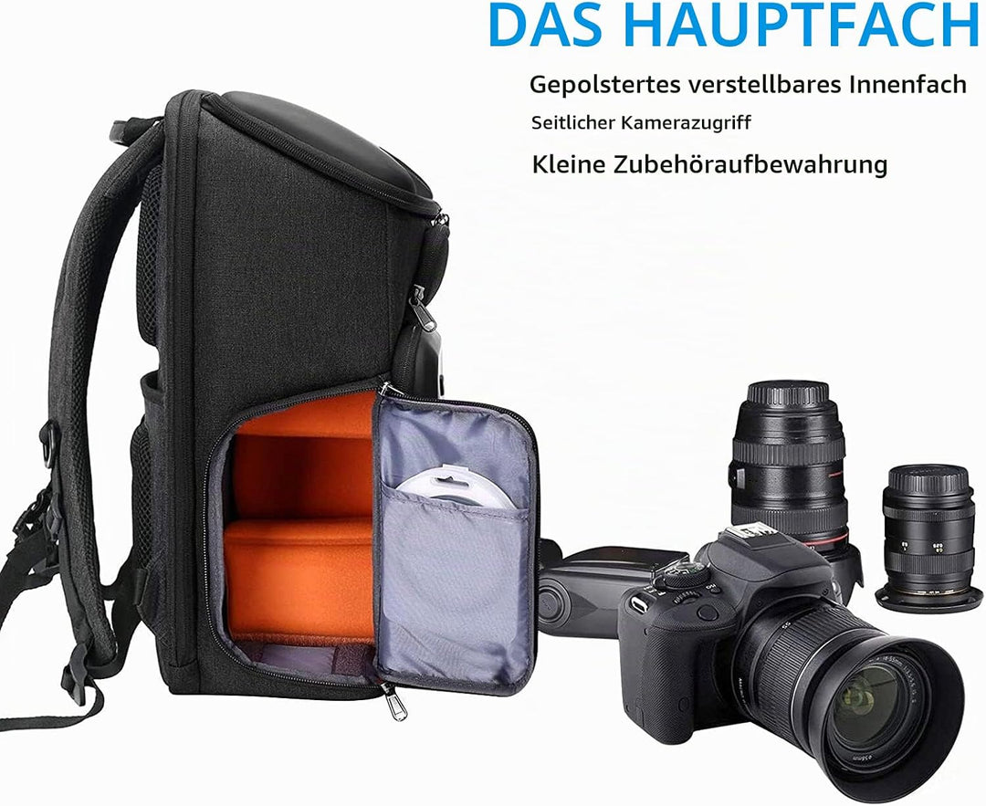 MOSISO Kamera Rucksack, DSLR/SLR/Spiegellose Fotografie Wasserdicht 17,3 Zoll Kamera Tasche mit Fron