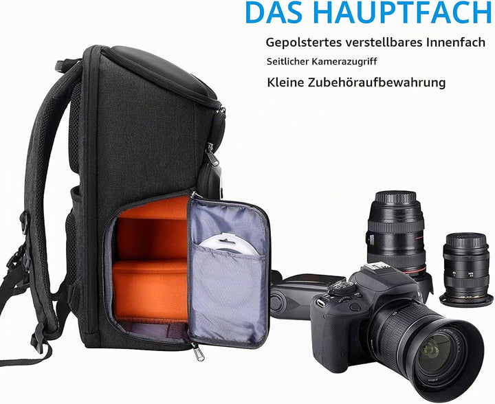 MOSISO Kamera Rucksack, DSLR/SLR/Spiegellose Fotografie Wasserdicht 17,3 Zoll Kamera Tasche mit Fron