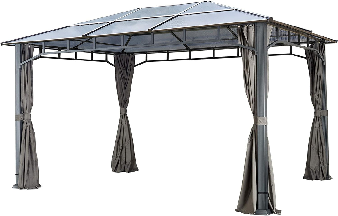 TOOLPORT 4 Seitenteile für Gartenpavillon Sunset Deluxe 3x4 m - Polyester ca. 180 g/m² - mit Reissve