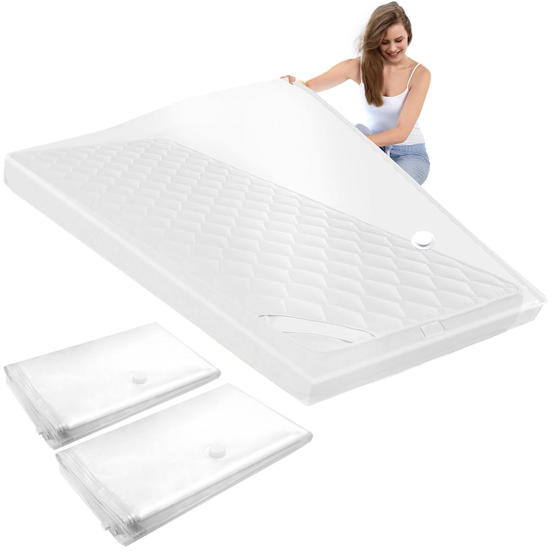Kssvzz 2 Stück Vakuumbeutel für Matratzen bis 200 * 80cm, Stabiler XXL Wasserdicht Aufbewahrungsbeut