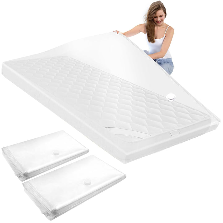 Kssvzz 2 Stück Vakuumbeutel für Matratzen bis 200 * 80cm, Stabiler XXL Wasserdicht Aufbewahrungsbeut