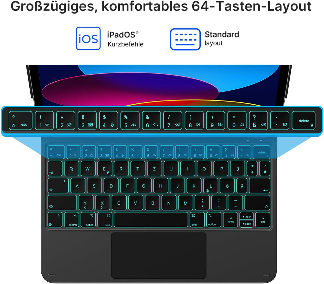 typecase Edge Magnetische Hülle mit Tastatur für iPad 11 Generation 2025 A16 11 Zoll und 10 Generati