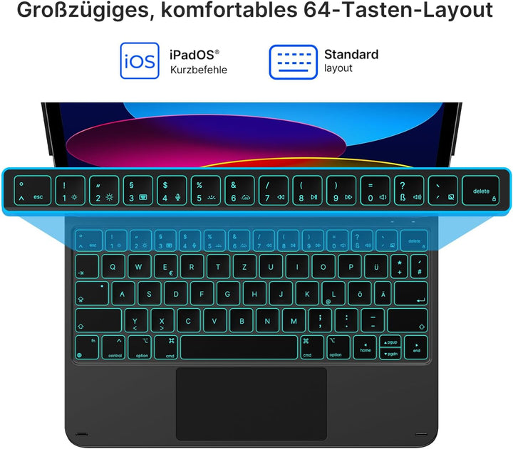 typecase Edge Magnetische Hülle mit Tastatur für iPad 11 Generation 2025 A16 11 Zoll und 10 Generati