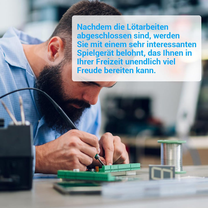 PEMENOL DIY Spielekonsole Löten Bausatz Retro 4 Klassische Spiele Handheld Game Console Elektronik L