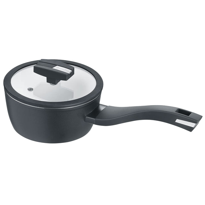 Berndes Topf Balance b.nature 16 cm, Stieltopf mit nachhaltiger Beschichtung aus Quarz, inkl. Glasde