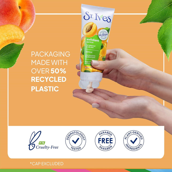 St. Ives Fresh Skin Face Scrub Deep Peeling für glatte, strahlende Haut, Aprikose, dermatologisch ge