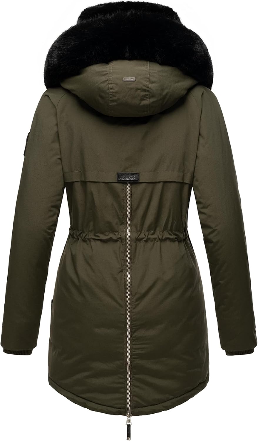 Navahoo Damen Warmer Winterparka mit doppelter Kunstpelz-Kapuze Sweety Deluxe XS-XXL XS Dark Olive,