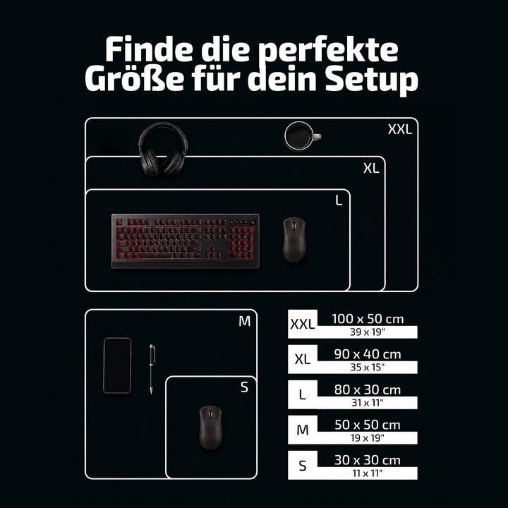 Tilt Gaming Mauspad 500x500 mm - 4 mm rutschfeste Schreibtischunterlage - Speed-Oberfläche &amp; HD-Druc