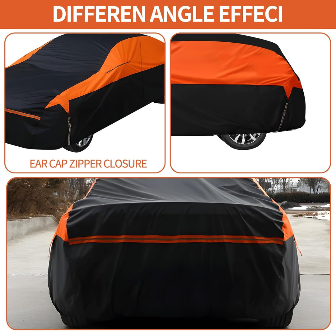Autoabdeckung für Peugeot 208 2012-2019, 6 Schichten Outdoor Vollgarage mit Baumwolle gefüttert und