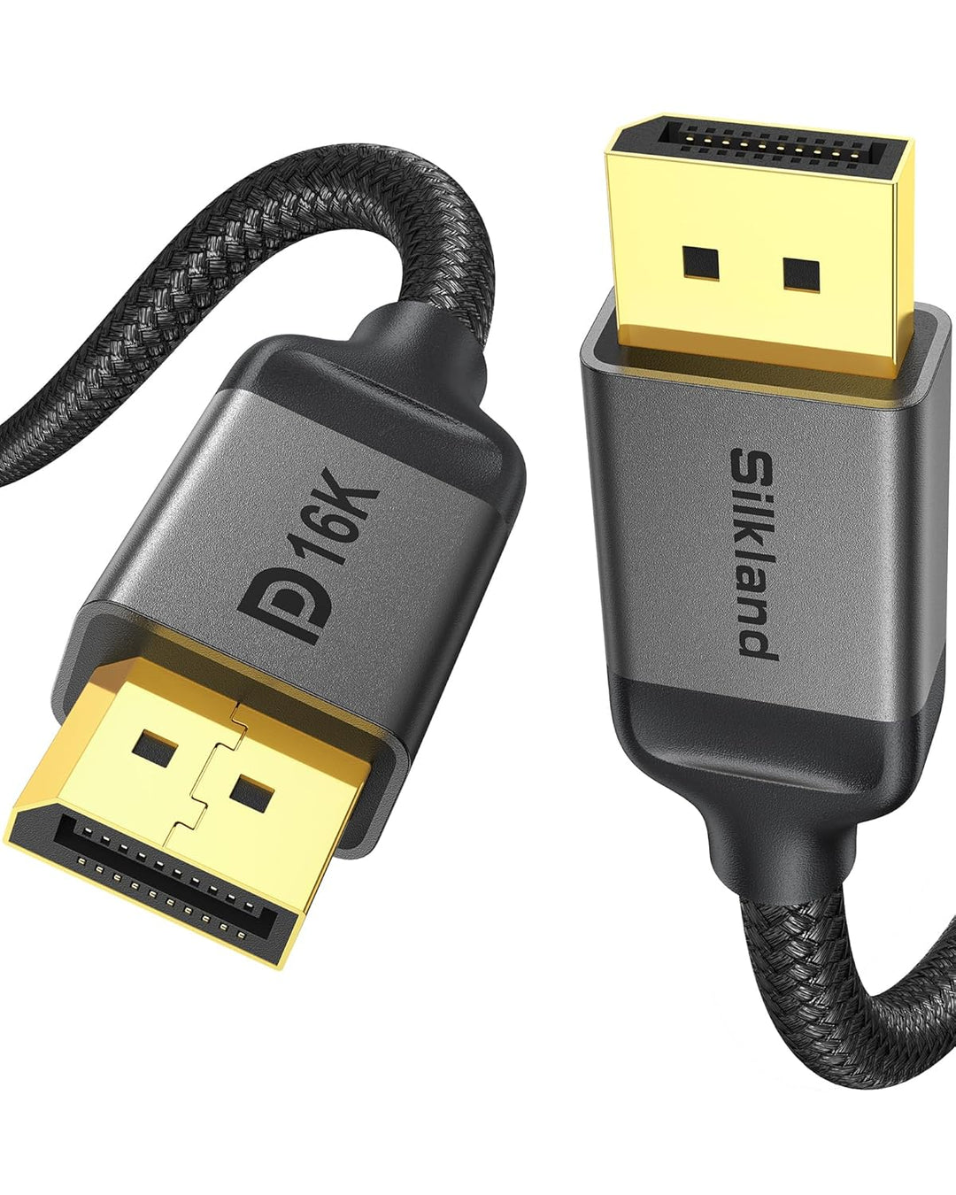 Silkland Displayport-Kabel 2.1 7.5M, Unterstützt 4K@144Hz/165Hz/240Hz, 8K@120Hz, 10K/16K@60Hz, 80Gbp