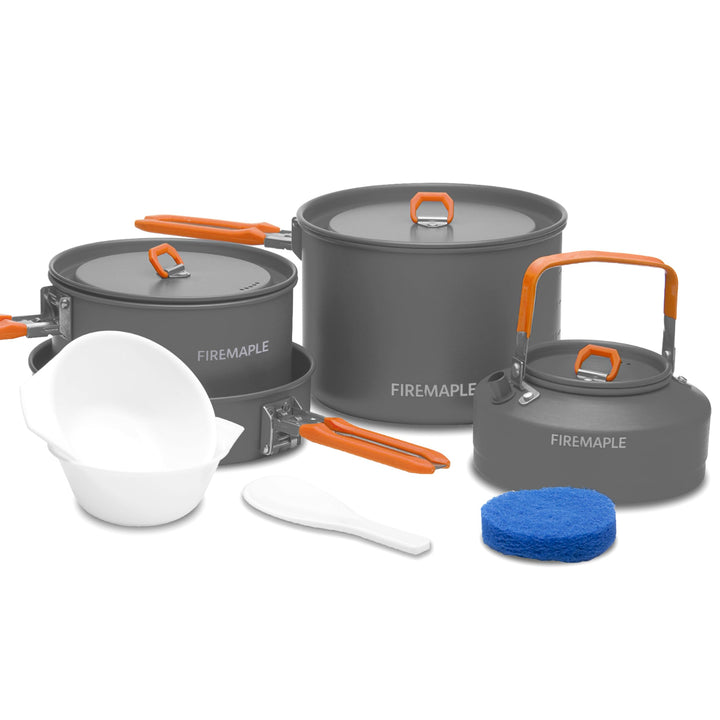 Fire-Maple Feast Camping Geschirr Set aus Edelstahl und eloxiertem Aluminium Feast FEAST 4, FEAST 4