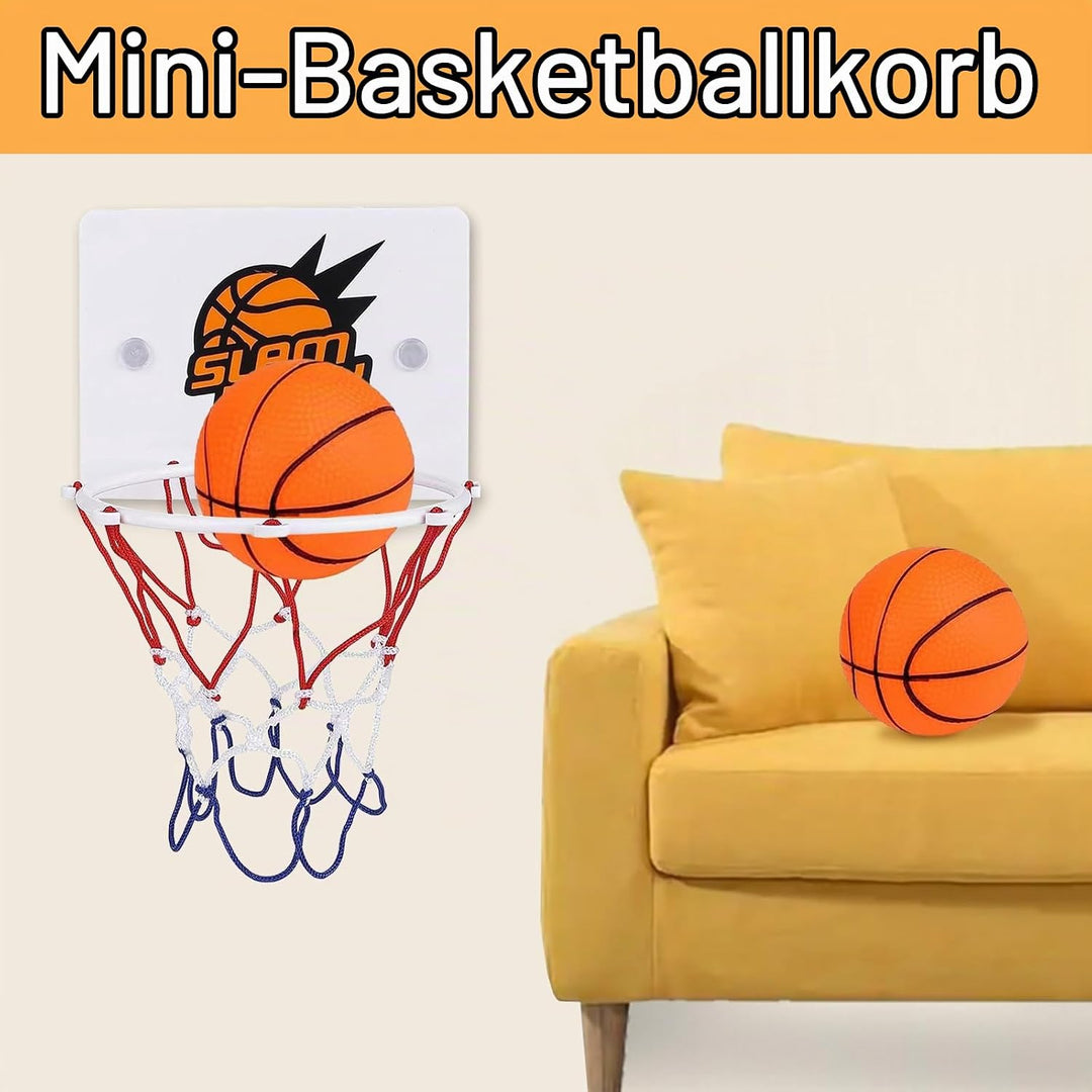 4 Pcs Mini Basketballkorb FüRs Zimmer, Mit Saugnapf Und Luftpumpe Mini Basketball, Kein Stanzen Erfo