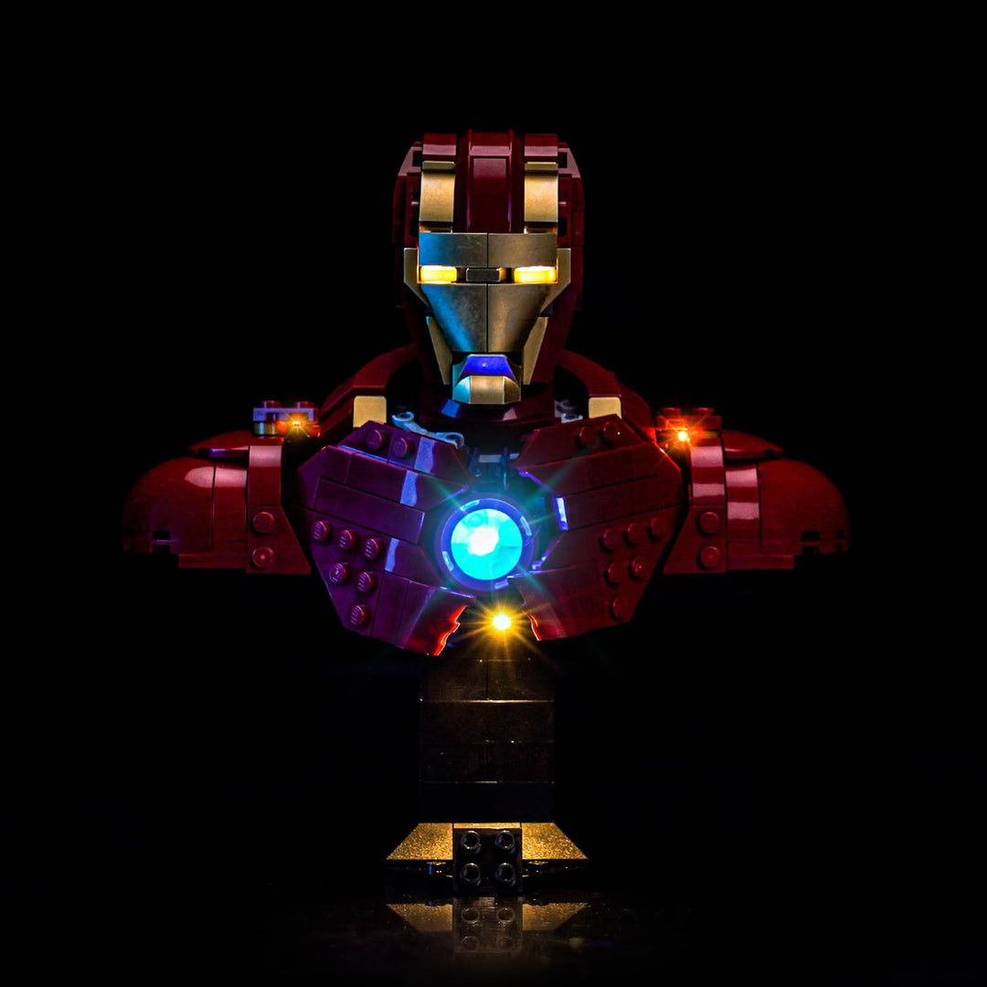 Version mit Lichtsteuerung Licht-Kit Kompatibel mit Lego 76327 Iron Man MK4 Bust (Nicht Lego), Led B