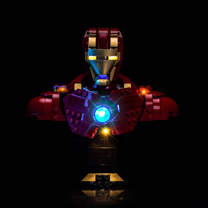 Version mit Lichtsteuerung Licht-Kit Kompatibel mit Lego 76327 Iron Man MK4 Bust (Nicht Lego), Led B