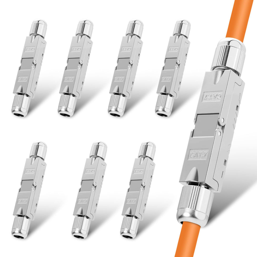 8PCS CAT 7 LSA Netzwerkkabel Verbinder werkzeuglos, RJ45 Cat7 Verbinder STP feldkonfektionierbare Ku