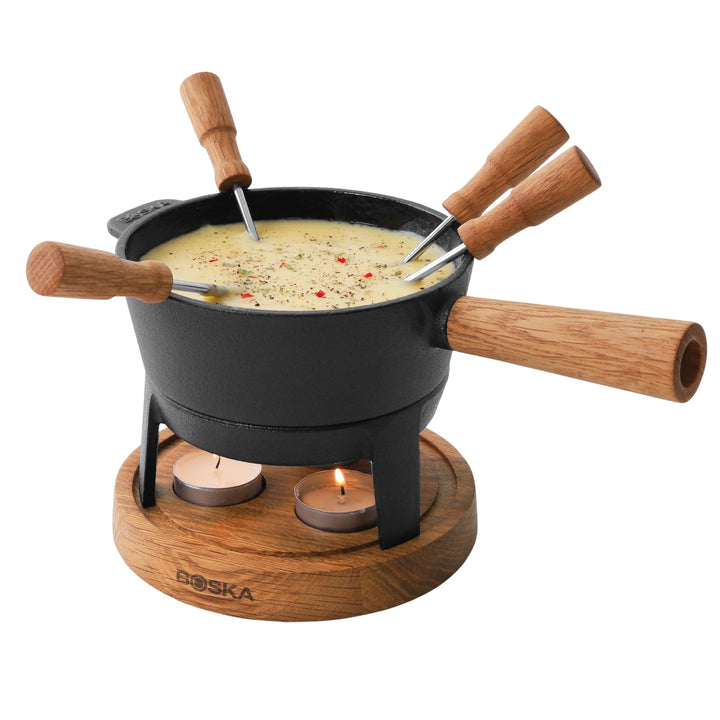 Boska Fondue-Set Pro S - 700 ml - 350 Gramm geschmolzenen Käse - geeignet für Käsefondue - mit Candl