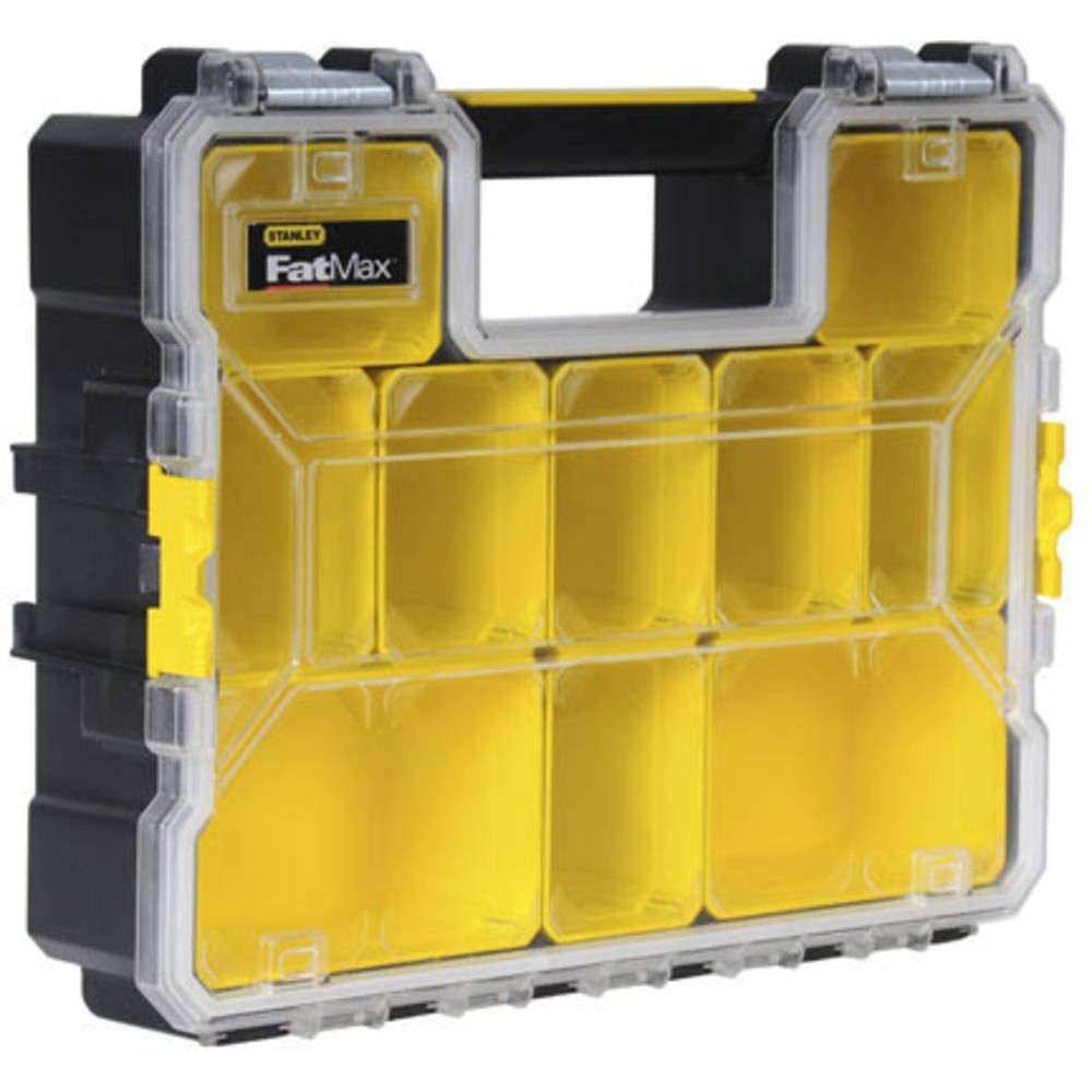 Stanley FatMax Profi-Organizer (44,6 x 11,6 x 35,7 cm, tiefe Fächer, stabiler Deckel, Metallverschlü