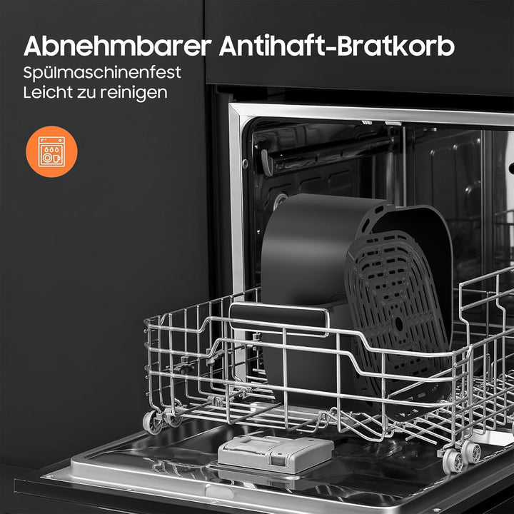 iceagle Heissluftfritteuse 5,5 L XXL Airfryer - Friteuse ohne Öl | Heissluftfriteuse mit 8 verschied