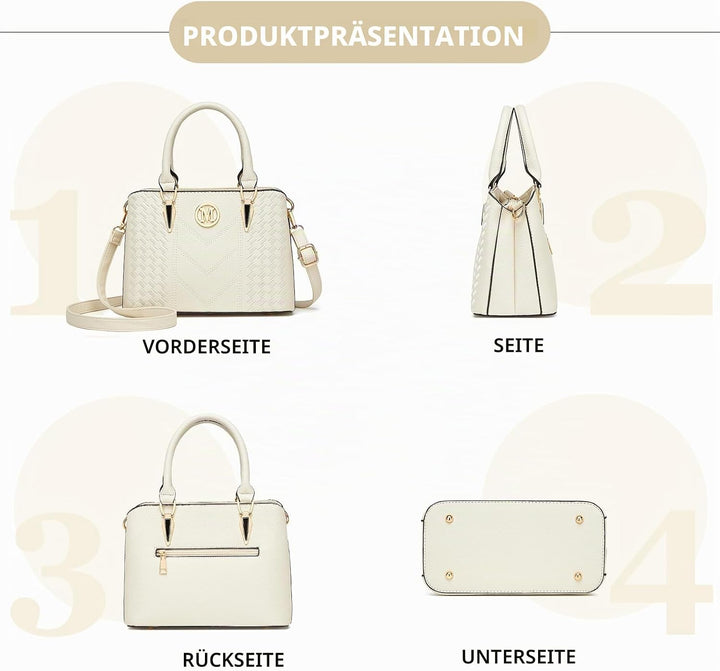 Miss Lulu Handtasche Damen Mittelgross Henkeltasche Elegante Schultertasche Tasche für Damen mit Lyc