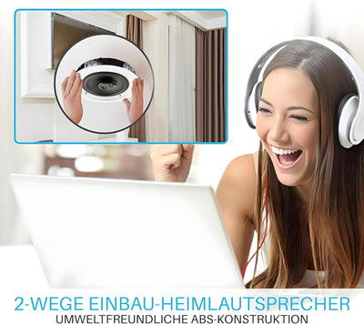 Pyle Paar 16,5 cm Bluetooth Flush Mount Unterputzkabel Decken-2-Wege-Universal Home Lautsprecher Sys