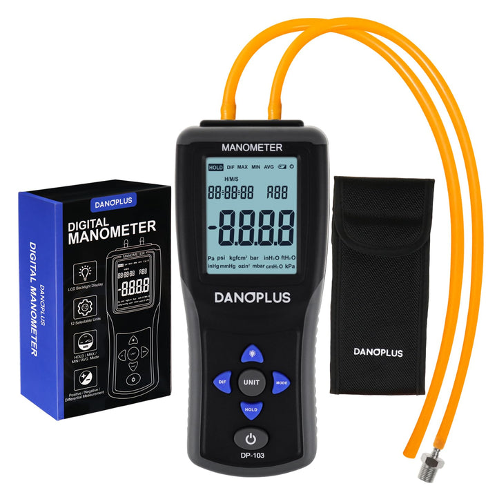 Manometer Digital Gas Pressure Tester Differential Pressure Gauge HVAC Air Pressure Meter with Backl
