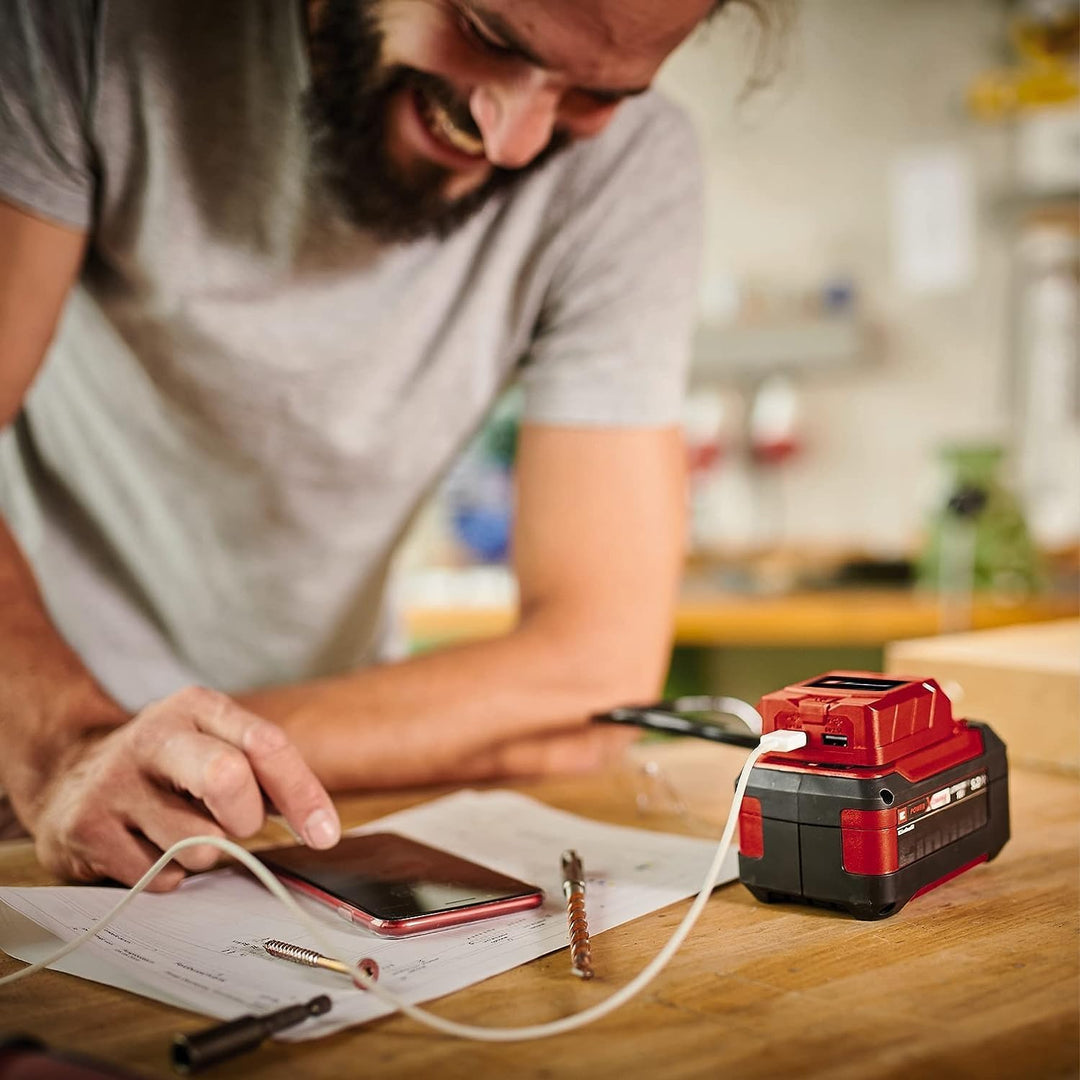Einhell USB-Akku-Adapter TC-CP 18 Li USB-Solo Power X-Change (für 18 V PXC Akkus, mobiles Laden von