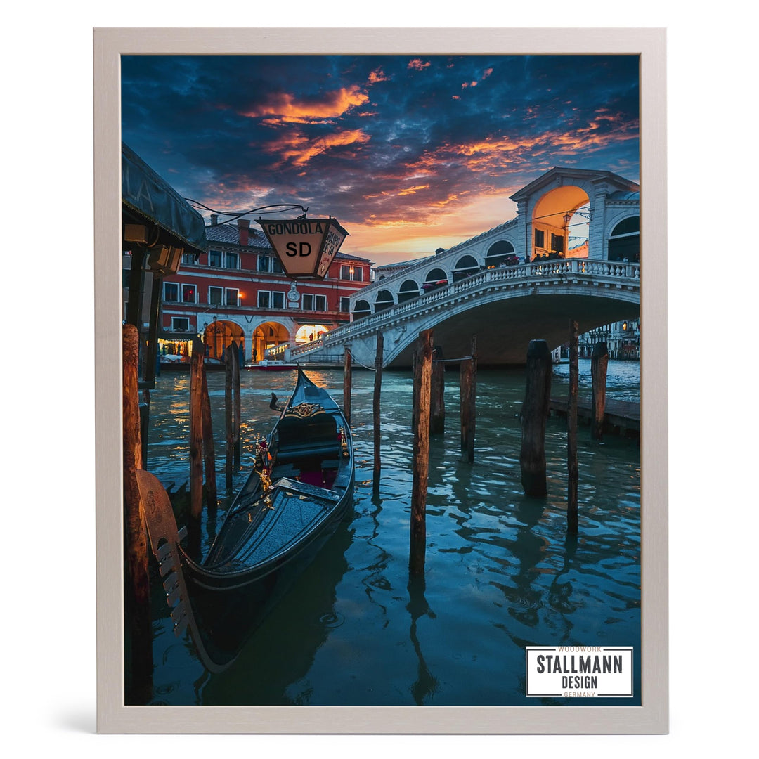 Stallmann Design Bilderrahmen 45x90 cm grau Holz mit Acrylglas Rahmen-Breite 20mm Posterrahmen Wechs