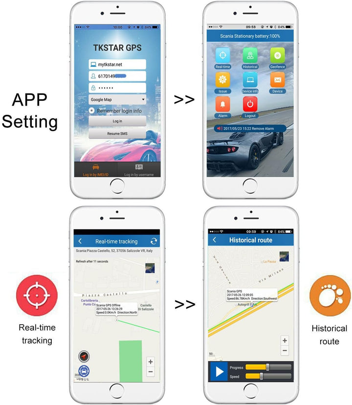 GPS Tracker Winnes 4G SMS, APP, Webseiten-Positionierung, Anti-Diebstahl- und Anti-Verlust-GPS Track