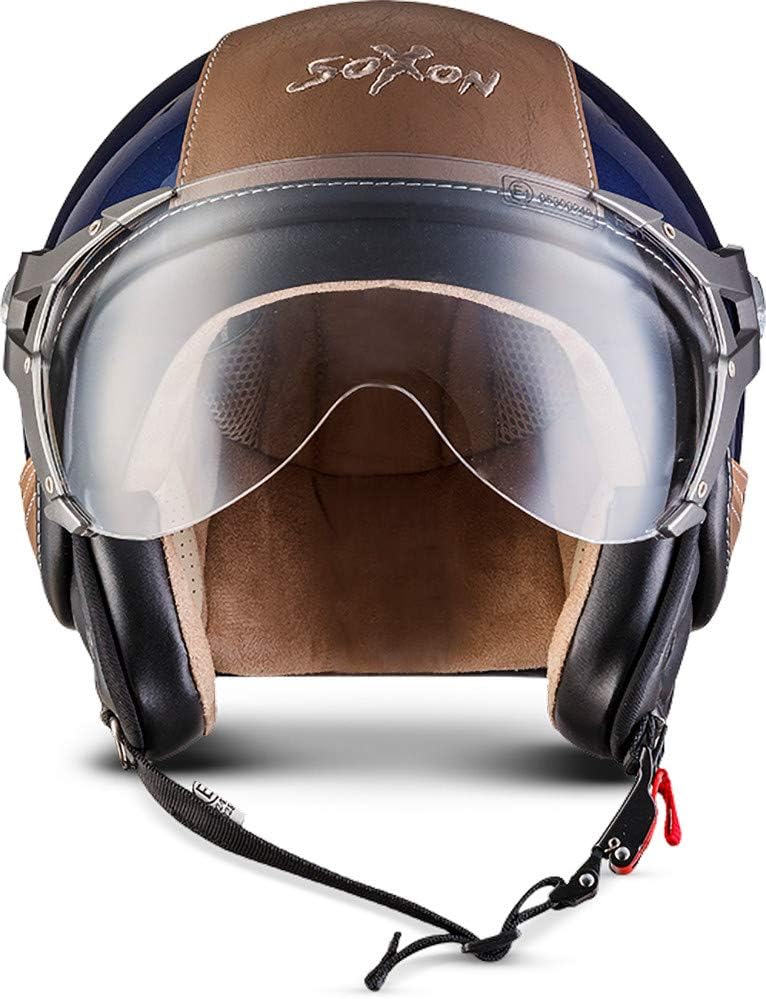 Soxon® SP-325 Urban „Blue“ · Jet-Helm · Motorrad-Helm Roller-Helm Scooter-Helm Moped Mofa-Helm Chopp