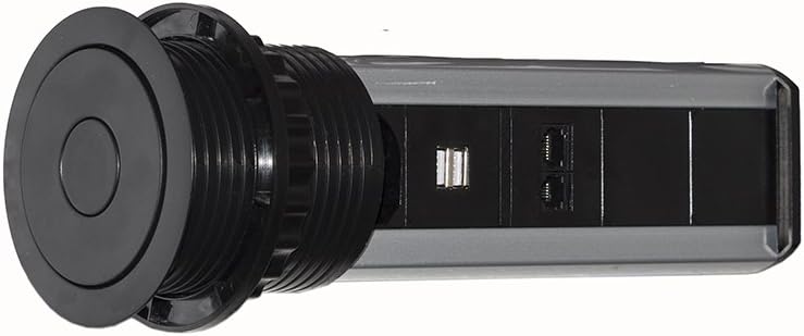 LINK lkmpt02 versenkbare Tischsteckdose mit 2 Steckdosen 16 A Weiblich ITA/Schuko, 1 RJ45, 1 RJ11, 2