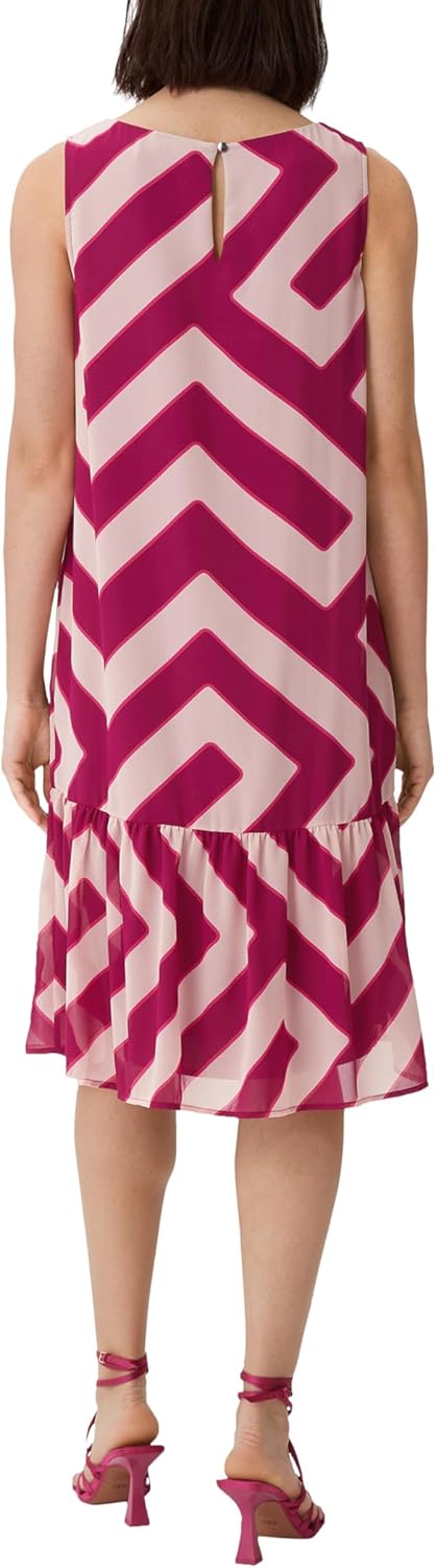 comma Kleid mit Volants, 46a0 Mehrfarbig|pink