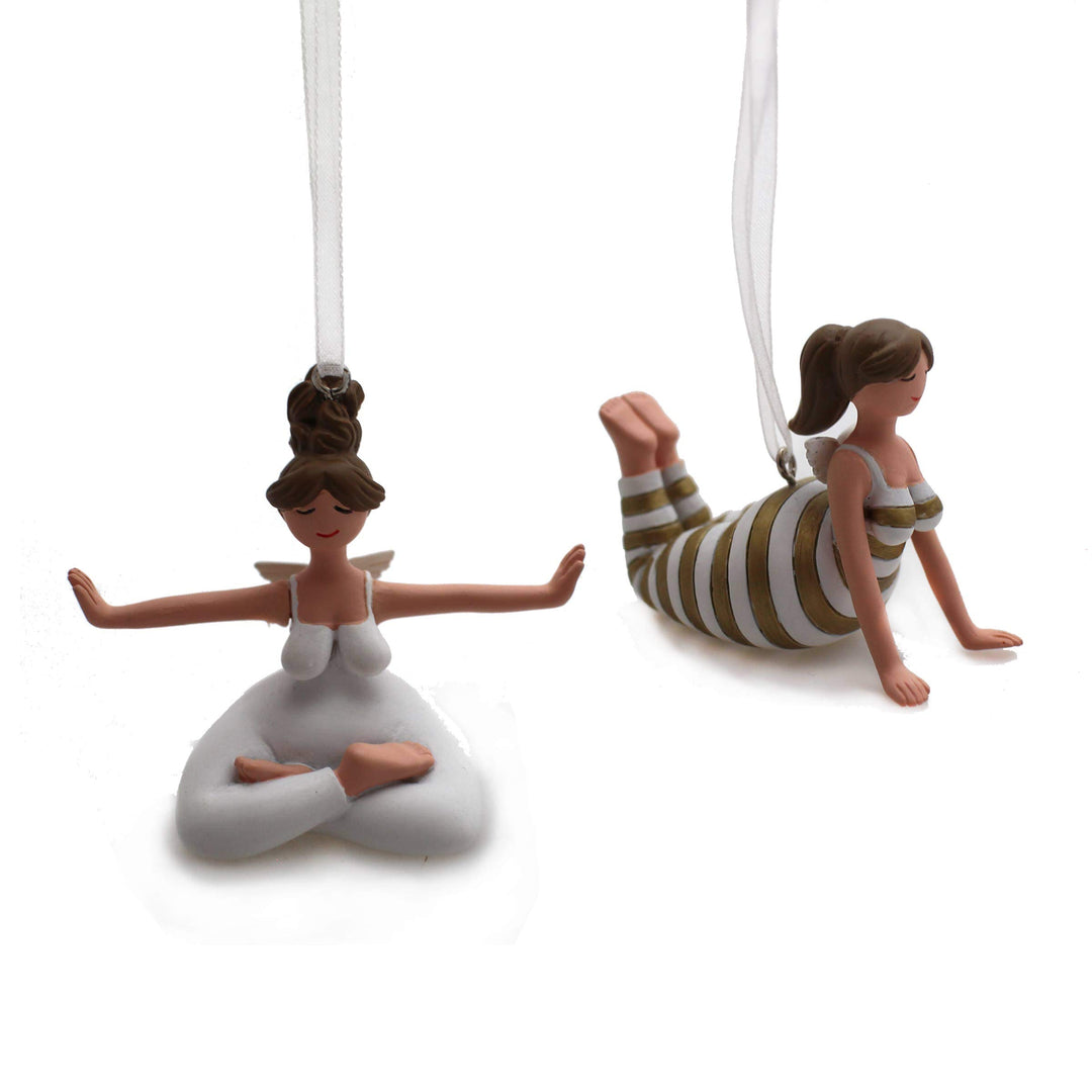 Gall&Zick Dekofigur Yoga Engel Weihnachtsdeko Hänger Christbaumschmuck Dekoration Set/2 Bl-2255, Bl-