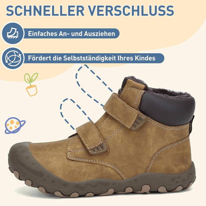 Mishansha Kinder Winterschuhe Mädchen Winterstiefel Warm Schneestiefel Gefüttert Boots Wasserdicht 2
